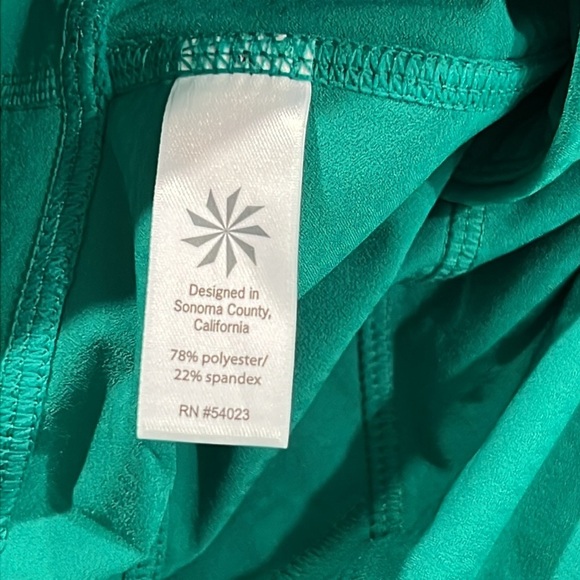 Athleta Dobby Be Free Knicker Leggings S‎ Green Cropped Stretch Activewear - Picture 9 of 9